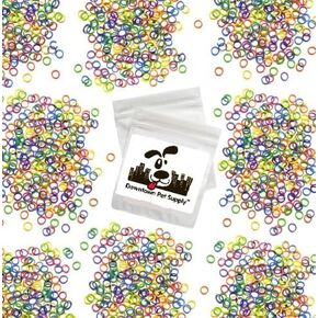 Downtown Pet Supply - Orthodontic Rubber Bands - Orthodontic Elastics - Rubber Bands for Braces - Hair Ties or Pet Hair Elastics - Dreadlocks & Braid Accessories - 1/8in - Multi-Colored - 100 Pack