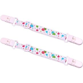 2 Pcs Adjustable Bib Holder Clip, Multi-Functional Bib Holder Clip Neck Strap Napkin Clip for Babies