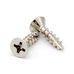 Yellowbird #6 x 5/8" European Concealed Hinge Screw - Flat Head Phillips - Type 17 - Nickel Wood - Bit Included - 250 Ct.