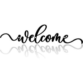 Mothers Day Gifts Welcome Sign 12x2.8 Inch Black Welcome Words Sign Front Door Decoration Wall Hanging Outdoor Farmhouse Porch Halloween Christmas House Warming Gifts Welcome Letters for Wall Decor for Living Room
