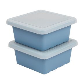 ECR4Kids Square Bin with Lid, Storage Containers, Emerald, 2-Pack