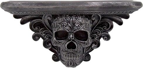 Wowser Sturdy Skull Floating Shelf Mantel, Black Decorative Gothic Halloween Decor for Home, 13 Inch in Saudi Arabia