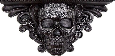 Wowser Sturdy Skull Floating Shelf Mantel, Black Decorative Gothic Halloween Decor for Home, 13 Inch in Saudi Arabia