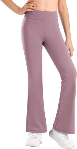 Stelle Girl's مضيئة طماق اليوغا عالية الخصر السراويل Bootcut الرقص عارضة السراويل Activewear الاطفال جرس القيعان in Kuwait