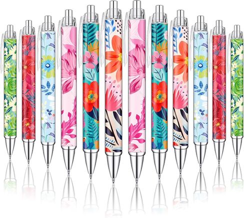 42 Pcs Floral Pens Flower Ballpoint Pens for Women Cute Writing Tools 0.5 mm Rollerball Tip Black Ink Pretty Fancy Journaling Supplies for Back to School Office, 6 Styles in Saudi Arabia