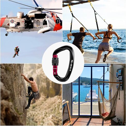 NAUMONE 25KN Climbing Carabiner UIAA Certified - D Shaped Screw Lock Heavy Duty Aluminum Carabiner Clip, Professional Screwgate Locking Carabiner for Rock Climbing, Mountain, Rappelling in Saudi Arabia