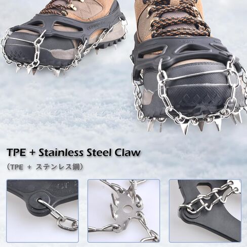 Crampons for Boots Shoes Traction Ice Cleats Snow Grips Anti Slip Stainless Steel Micro Spikes for Hiking Fishing Walking Climbing Jogging Mountaineering in Saudi Arabia