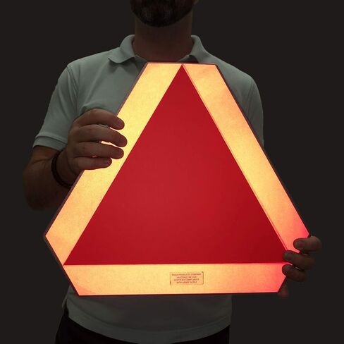 SmartSign - K-7590-SFT-14 "Slow Moving Vehicle" ASAE S276.4 Sign | 14" x 16" Reflective Fluorescent Steel Pack of 1 in Saudi Arabia