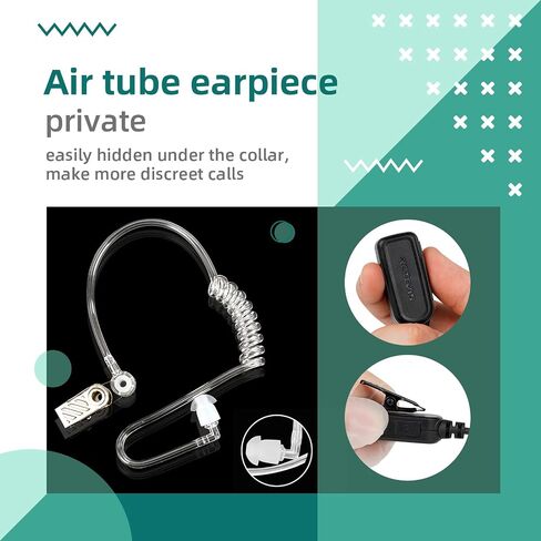 سماعة أذن Retevis بدون استخدام اليدين لجهاز Walkie-Talkie، أنبوب صوتي، VOX، 2 دبوس، لـ RT22 RT68 RT21 H-777 RT86 RT27 RB45، متوافقة مع راديو pxton SAMCOM ثنائي الاتجاه، سماعة أذن آمنة لأجهزة الراديو (4 عبوات) in Saudi Arabia