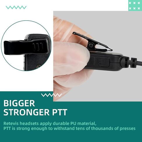 سماعة أذن Retevis بدون استخدام اليدين لجهاز Walkie-Talkie، أنبوب صوتي، VOX، 2 دبوس، لـ RT22 RT68 RT21 H-777 RT86 RT27 RB45، متوافقة مع راديو pxton SAMCOM ثنائي الاتجاه، سماعة أذن آمنة لأجهزة الراديو (4 عبوات) in Saudi Arabia