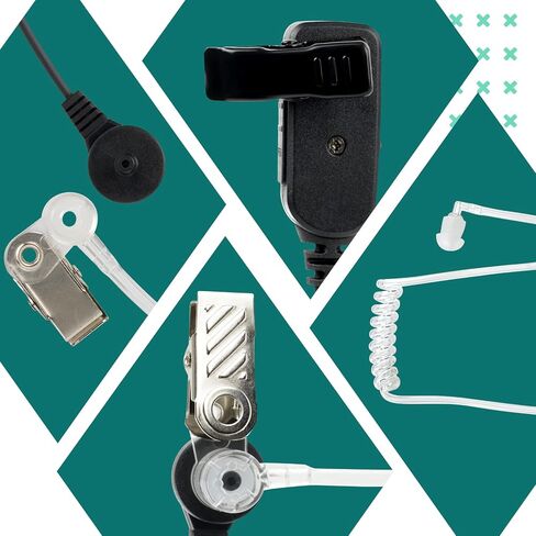 سماعة أذن Retevis بدون استخدام اليدين لجهاز Walkie-Talkie، أنبوب صوتي، VOX، 2 دبوس، لـ RT22 RT68 RT21 H-777 RT86 RT27 RB45، متوافقة مع راديو pxton SAMCOM ثنائي الاتجاه، سماعة أذن آمنة لأجهزة الراديو (4 عبوات) in Saudi Arabia