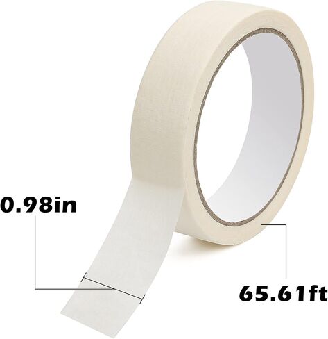 شريط لاصق HONKID (لون بيج وأبيض)، بعرض 25 مم × طول 20 م، للوحة المفاتيح الميكانيكية، والرسم، والمنزل، والمكتب، والقرطاسية المدرسية، والفنون، والحرف اليدوية وما إلى ذلك (قطعتان) in Kuwait