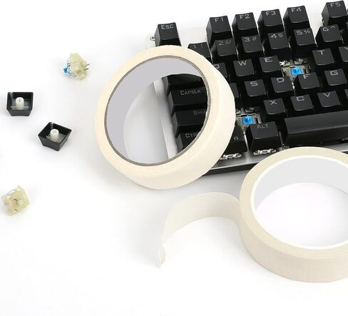 شريط لاصق HONKID (لون بيج وأبيض)، بعرض 25 مم × طول 20 م، للوحة المفاتيح الميكانيكية، والرسم، والمنزل، والمكتب، والقرطاسية المدرسية، والفنون، والحرف اليدوية وما إلى ذلك (قطعتان) in Kuwait