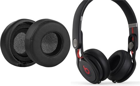 Black Leather Replacement Ear Pads Compatible with Beats Mixr On-Ear Headphones (Black) in Saudi Arabia