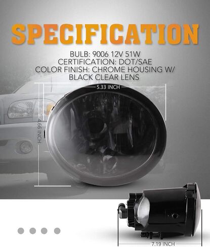 مصابيح الضباب لسيارة Toyota Tundra 2000-2006 (ليست لنماذج المصد الأمامي الفولاذي) 2001-2007 سيكويا مع لمبات 9006 12V 51W استبدال مصابيح القيادة متضمنة طقم أسلاك ومفتاح - زوج واحد (عدسة دخان) in Kuwait