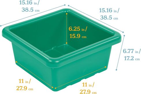 ECR4Kids Square Bin with Lid, Storage Containers, Emerald, 2-Pack in Saudi Arabia