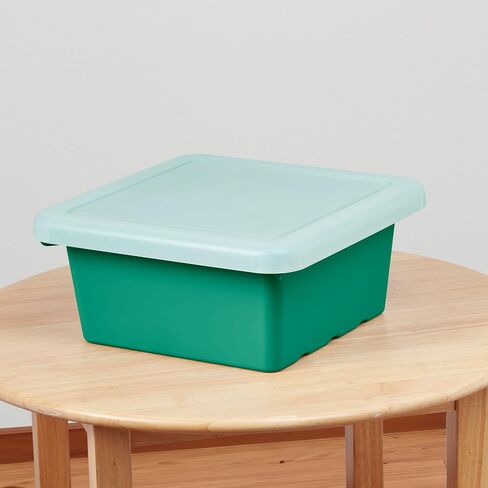 ECR4Kids Square Bin with Lid, Storage Containers, Emerald, 2-Pack in Saudi Arabia