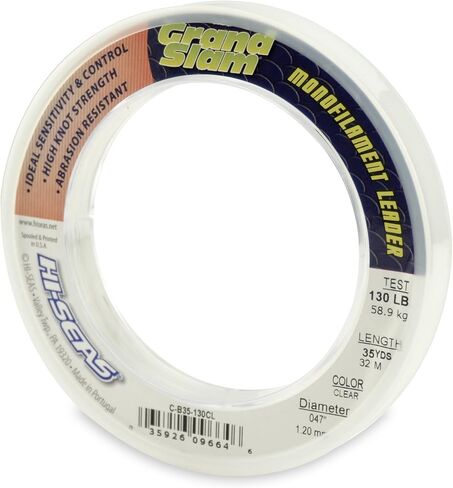 HI-SEAS Grand Slam Monofilament Fishing Leader - Superior Strong Clear Black, for Freshwater & Saltwater Big Game Bottom Fishing, Trolling in Kuwait