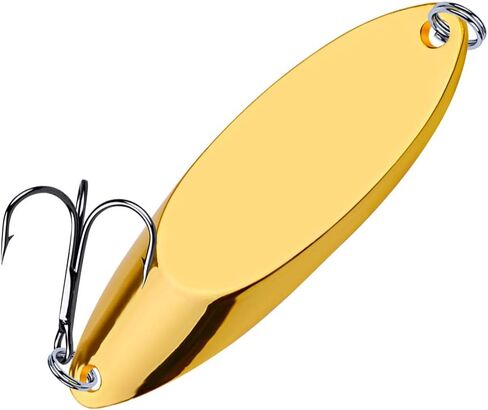 PROBEROS Fishing Spoons Lures Bass Baits Jigging Bait Tackle with Treble Hooks Hard Metal Spoon Fishing Lure Weight Pick 10 Pcs/Pack Silver Gold in Kuwait