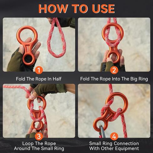 Rescue Figure 8 Descender Climbing Gear Downhill Equipment 35KN/3500kg 7075 Aluminum Alloy Rigging Plate for Climbing Belaying and Rappeling Device in Kuwait