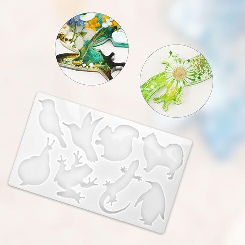 Keychain Resin Molds Cute Animal Silicone Molds Keychain Making Silicone Molds for Resin Casting DIY Keychain Pendant Necklace Jewelry Making Ornaments Art Craft Decor in Saudi Arabia