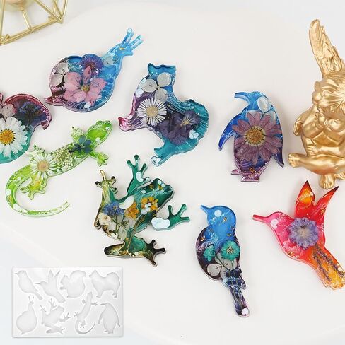 Keychain Resin Molds Cute Animal Silicone Molds Keychain Making Silicone Molds for Resin Casting DIY Keychain Pendant Necklace Jewelry Making Ornaments Art Craft Decor in Saudi Arabia