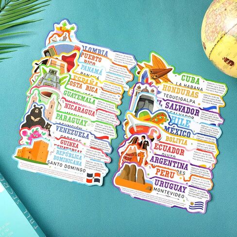 21 Pcs Spanish Language Country Posters Latin American Countries Learning Posters Spanish Language Learning Materials Flags Classroom Decorations for Students and Teachers in Saudi Arabia