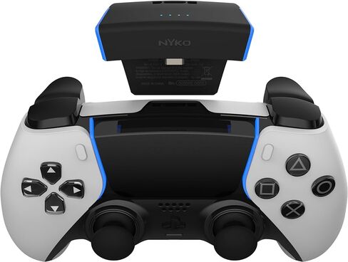 Nyko - Power Pak Edge - حزمة بطارية قابلة لإعادة الشحن بقدرة 1100 مللي أمبير في الساعة لوحدة تحكم PS4 DualSense Edge - طقم شحن للتحكم في Playstation 5 - مؤشرات LED وكابل شحن USB-C متوهج بطول 3 أقدام in Kuwait