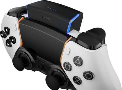 Nyko - Power Pak Edge - حزمة بطارية قابلة لإعادة الشحن بقدرة 1100 مللي أمبير في الساعة لوحدة تحكم PS4 DualSense Edge - طقم شحن للتحكم في Playstation 5 - مؤشرات LED وكابل شحن USB-C متوهج بطول 3 أقدام in Kuwait