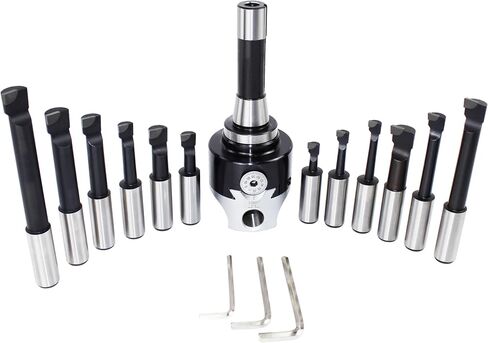 HFS (R) Boring Head R8 Shank Carbide Boring BAR Set Bridgeport Milling (F1-3IN 2/4IN 12PCS) in Saudi Arabia