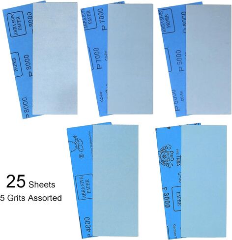 9x3.6 inch 18 Sheets Sandpaper, Wet or Dry 5000-15000 Grit 6 Assortment Sand Paper, Extra Fine Precision Abrasive Pads for Automotive Sanding, Wood Turing Finishing, Metal Furniture Polishing in Saudi Arabia