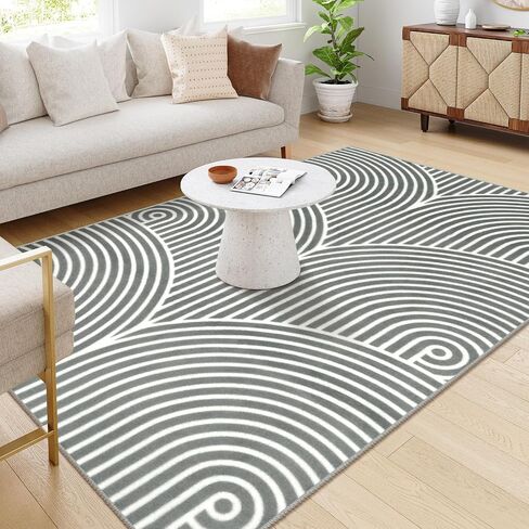 OJIA Modern Kitchen Runner Rug 2'x8' Washable Rug Runner Non-Slip Soft Hallyway Runner Rugs, Boho Bedroom Rug Gray Carpet Runners for Entryway Bathroom Laundry Room Foyer in Saudi Arabia