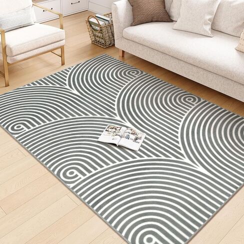 OJIA Modern Kitchen Runner Rug 2'x8' Washable Rug Runner Non-Slip Soft Hallyway Runner Rugs, Boho Bedroom Rug Gray Carpet Runners for Entryway Bathroom Laundry Room Foyer in Saudi Arabia