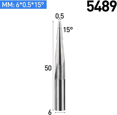 HUHAO 3PCS Carbide Engraving V Groove Cutting Bit 2 Flute Straig 6mm Shank 0.5mm Tip 15 Degree CNC Router Tool Blade for Steel Brass MDF Wood in Saudi Arabia
