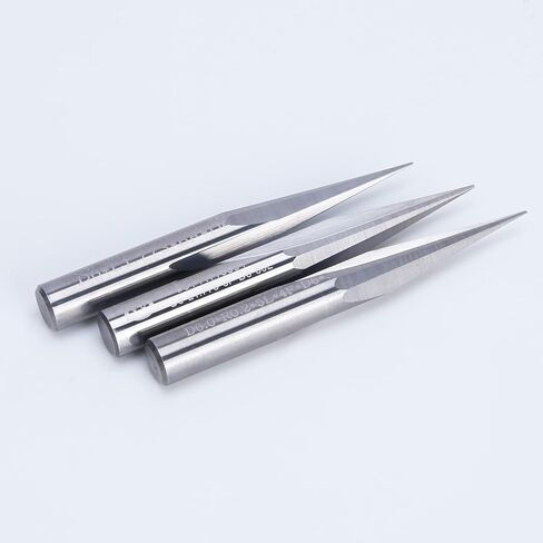 HUHAO 3PCS Carbide Engraving V Groove Cutting Bit 2 Flute Straig 6mm Shank 0.5mm Tip 15 Degree CNC Router Tool Blade for Steel Brass MDF Wood in Saudi Arabia