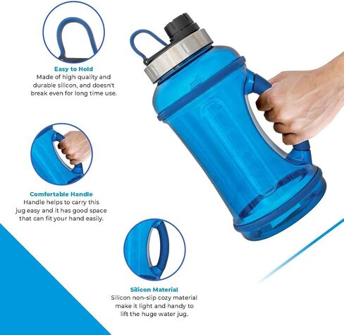 DR.HYDRO 64oz Half Gallon Water Bottle with Straw | Large Water Bottle - BPA Free Leakproof | Gym Water Bottle for Men | Daily Water Jug for Fitness and Outdoor Sports in Saudi Arabia