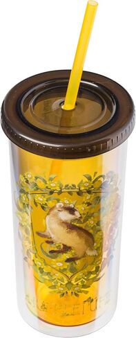 Silver Buffalo Harry Potter Chibi Crest Wizard in Training Plastic Snow Globe Cold Cup w/Lid and Straw, 14 Ounces in Saudi Arabia