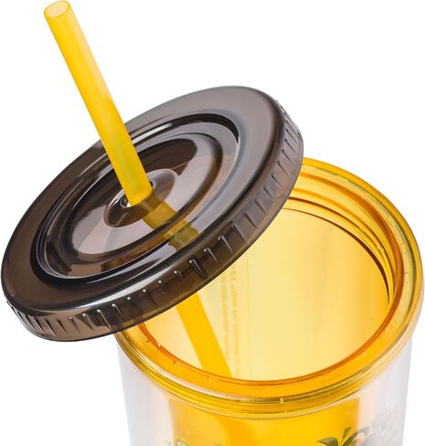 Silver Buffalo Harry Potter Chibi Crest Wizard in Training Plastic Snow Globe Cold Cup w/Lid and Straw, 14 Ounces in Saudi Arabia
