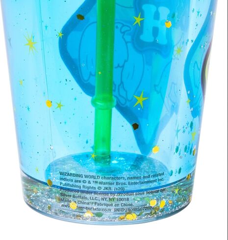 Silver Buffalo Harry Potter Chibi Crest Wizard in Training Plastic Snow Globe Cold Cup w/Lid and Straw, 14 Ounces in Saudi Arabia