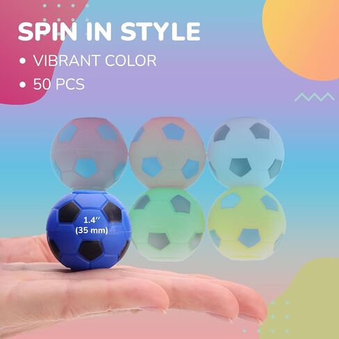 Spinner Balls 1.4''- Mini Fidget Spinner Soccer Balls - Soccer Party Favors Classroom Prizes - Sensory Toys for Kids 4-12 - Fidget Toy Gifts for Kids - Spinner Balls Bulk - 12pcs in Saudi Arabia