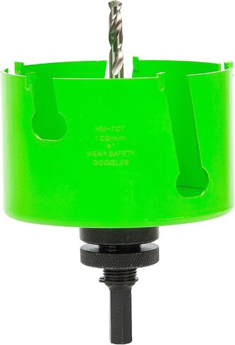 HLOFIZI 4-1/8" Carbide Tipped Hole Saw for 4 Inch Recessed Lights, and Dryer Vent, Cutting Hardwood, Drywall, Plaster, Ceiling Sheetrock, Fiberglass, 5X Faster, Green in Saudi Arabia