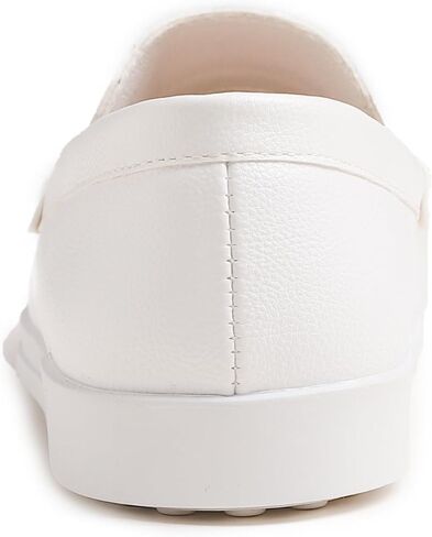 FEVERSOLE Comfort Women's Leather Daily Loafer Driving Flats Flexible Walking Boat Shoes in Kuwait