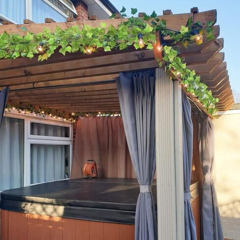 DearHouse 12 ضفيرة من نباتات أوراق اللبلاب الاصطناعية الكرمة المعلقة وأوراق الشجر المزيفة للمنزل والمطبخ وغرفة المكتب وديكور الحائط، 91 قدم in Kuwait