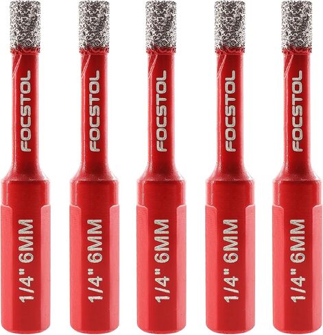 FOCSTOL Diamond Core Drill Bit - 2pcs 1''(25mm) Diamond Hole Saw with Triangle Shank for Porcelain Tile Ceramic Granite Marble Quartz in Kuwait