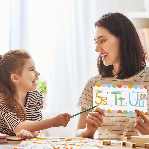 12 Pcs Alphabet Bulletin Board Set Rainbow ABC Number 0-9 Line Wall Decorations with 3 Sheets Adhesive Dots Classroom Alphabet Line for Preschool Kindergarten Classroom Decor in Saudi Arabia