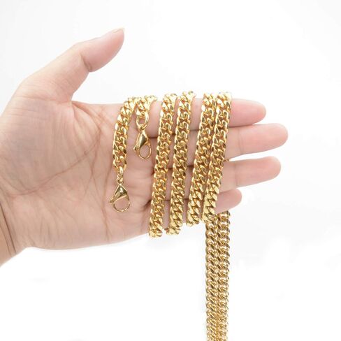 TIASRI 47 بوصة DIY سلسلة حديدية حزام حقيبة يد سلاسل إكسسوارات محفظة الأشرطة الكتف عبر الجسم استبدال الأشرطة، الذهب الفولاذ المقاوم للصدأ in Saudi Arabia