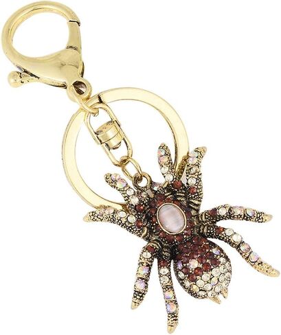 New Crystal Spider Keychains Personality Key Ring Male Car Key Chains Female Bag Accessories Keychain Key Chain in Saudi Arabia