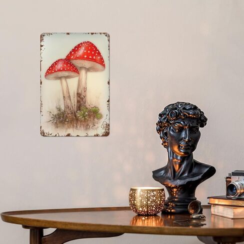 Vintage Mushrooms Metal Tin Sign Funny Mushroom Tin Sign Do What Makes You Happy Black Cat Signs Wall Decor Mushroom Kitchen Decor Poster Hotel Office Bedroom Living Room Cafes Wall Decor 8x12 Inch in Saudi Arabia