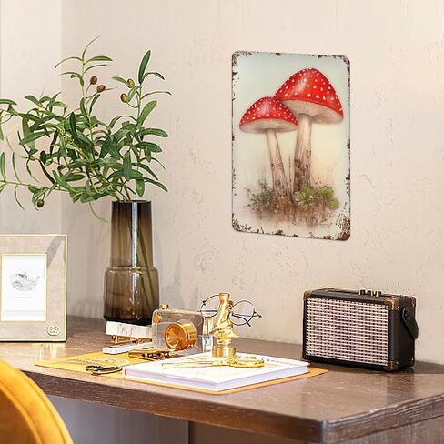 Vintage Mushrooms Metal Tin Sign Funny Mushroom Tin Sign Do What Makes You Happy Black Cat Signs Wall Decor Mushroom Kitchen Decor Poster Hotel Office Bedroom Living Room Cafes Wall Decor 8x12 Inch in Saudi Arabia