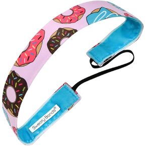 Sweaty Bands Womens Girls Headband - Non-Slip Velvet-Lined Athletic Hairband - Donut Day
